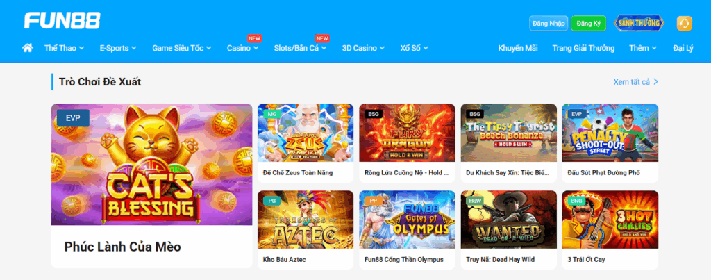 Trải nghiệm Slots game cùng Fun88 Casino